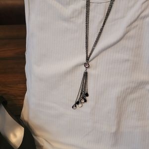 Cookie Lee crystal dangle necklace.